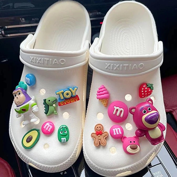 1 Set Hole Shoe Charms Cute Character Accessories Funny Hello kitty Shoes Buckle DIY 3D Doll Shoes Decorations Sandal - Fashion Palace Royal™
