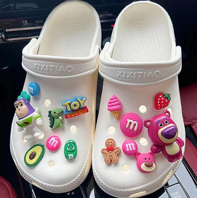 1 Set Hole Shoe Charms Cute Character Accessories Funny Hello kitty Shoes Buckle DIY 3D Doll Shoes Decorations Sandal - Fashion Palace Royal™