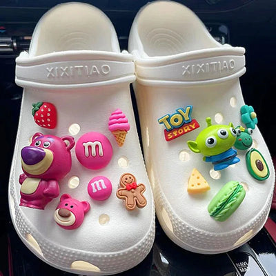 1 Set Hole Shoe Charms Cute Character Accessories Funny Hello kitty Shoes Buckle DIY 3D Doll Shoes Decorations Sandal - Fashion Palace Royal™