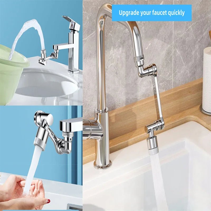 1080° Universal Rotation Faucet Extender Dual Mode Sprayer Head Kitchen Robot Arm Extension Taps Bathroom Swivel Faucet - Fashion Palace Royal™