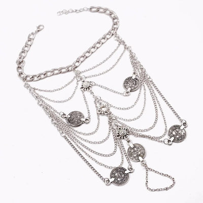 2017 New Fashion Summer Sexy Silver Color Tassel Anklet for women Coin Pendant Chain Ankle Bracelet Foot Jewelry Barefoot Sandal - Fashion Palace Royal™