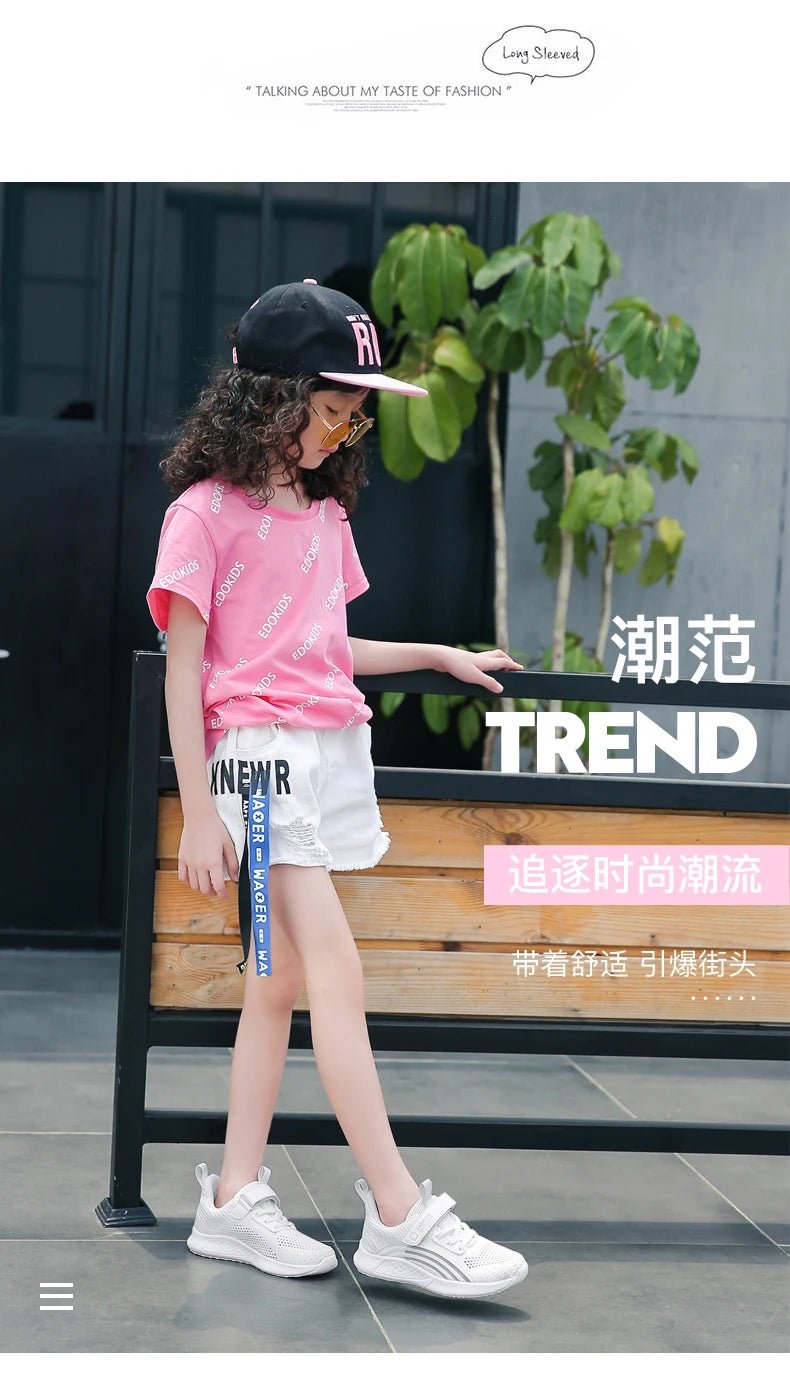 2025 Girls Casual Shoes Child White Mesh Sneakers Student Kids Summer Sock Footwear Fashion Children Sport Shoes Running Autumn - Fashion Palace Royal™