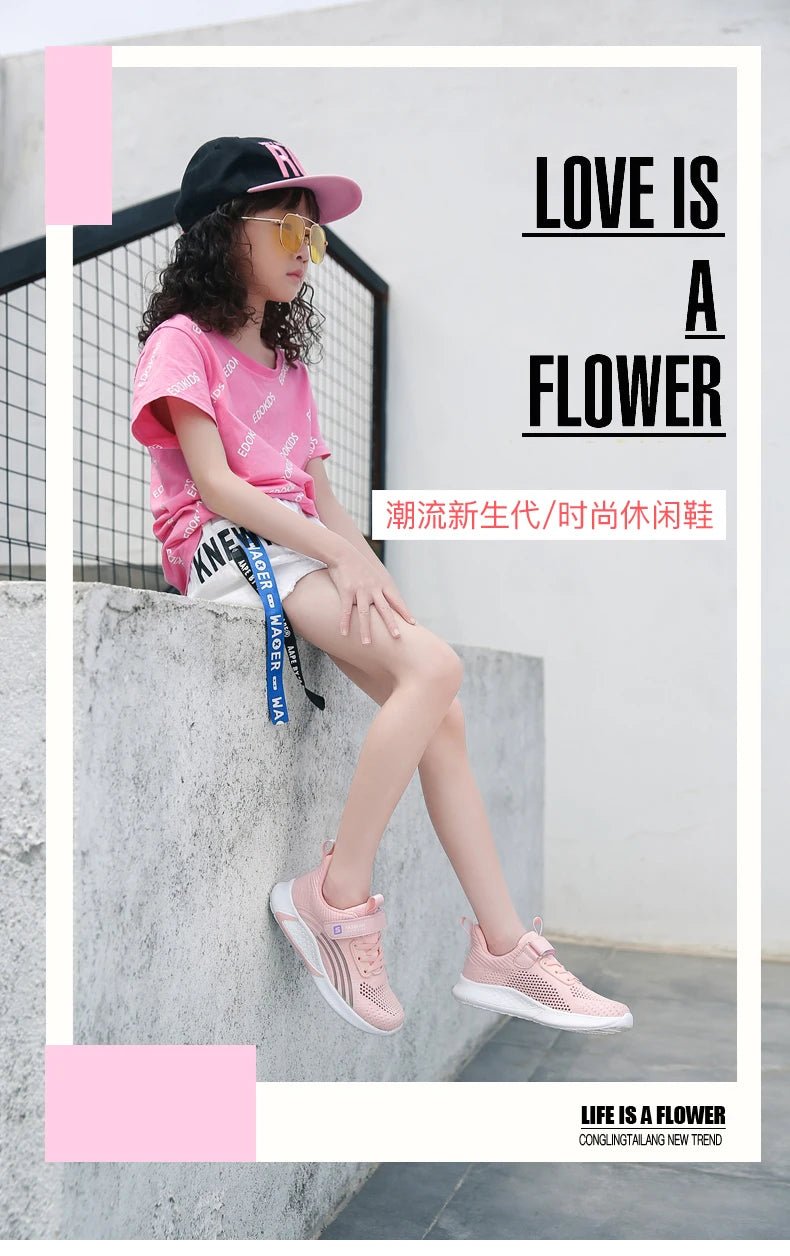 2025 Girls Casual Shoes Child White Mesh Sneakers Student Kids Summer Sock Footwear Fashion Children Sport Shoes Running Autumn - Fashion Palace Royal™