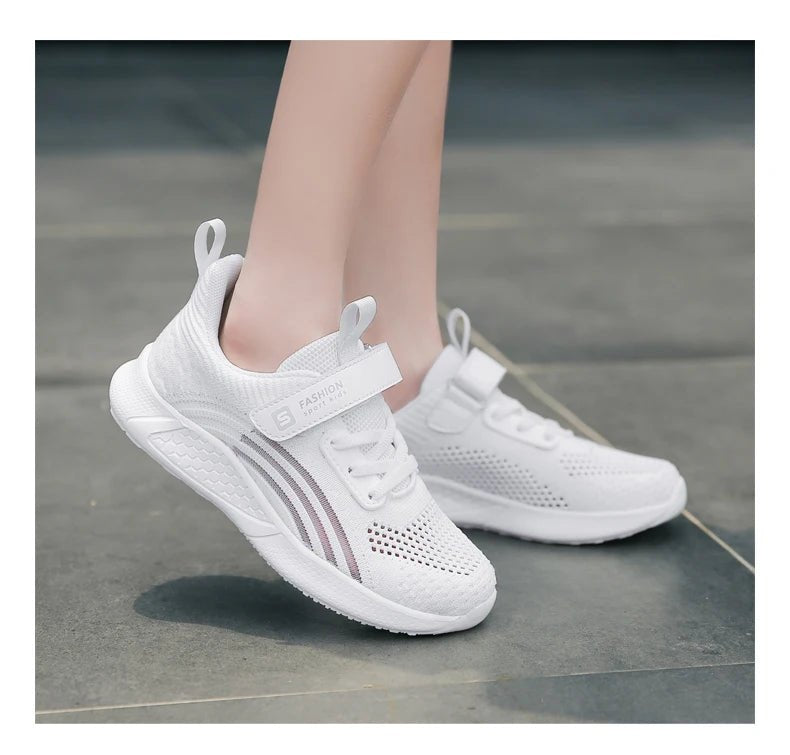 2025 Girls Casual Shoes Child White Mesh Sneakers Student Kids Summer Sock Footwear Fashion Children Sport Shoes Running Autumn - Fashion Palace Royal™