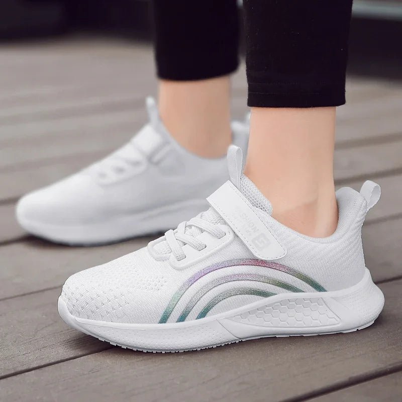 2025 Girls Casual Shoes Child White Mesh Sneakers Student Kids Summer Sock Footwear Fashion Children Sport Shoes Running Autumn - Fashion Palace Royal™