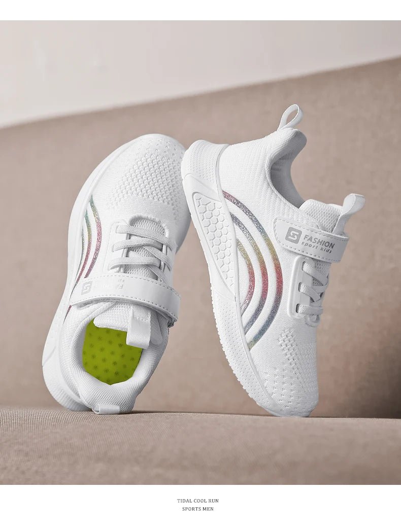 2025 Girls Casual Shoes Child White Mesh Sneakers Student Kids Summer Sock Footwear Fashion Children Sport Shoes Running Autumn - Fashion Palace Royal™