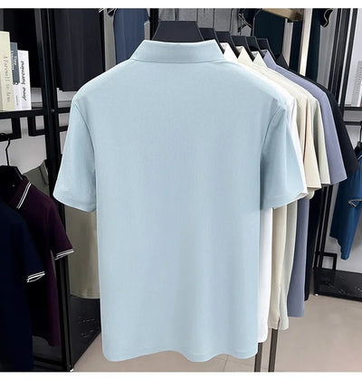 2025 High - Quality Breathable and Moisture - Wicking Business Casual Polo Shirt for Men, Summer Solid Color T-Shirt. - Fashion Palace Royal™
