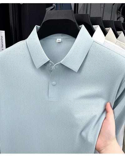 2025 High - Quality Breathable and Moisture - Wicking Business Casual Polo Shirt for Men, Summer Solid Color T-Shirt. - Fashion Palace Royal™