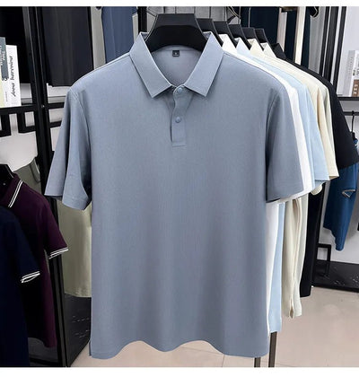 2025 High - Quality Breathable and Moisture - Wicking Business Casual Polo Shirt for Men, Summer Solid Color T-Shirt. - Fashion Palace Royal™