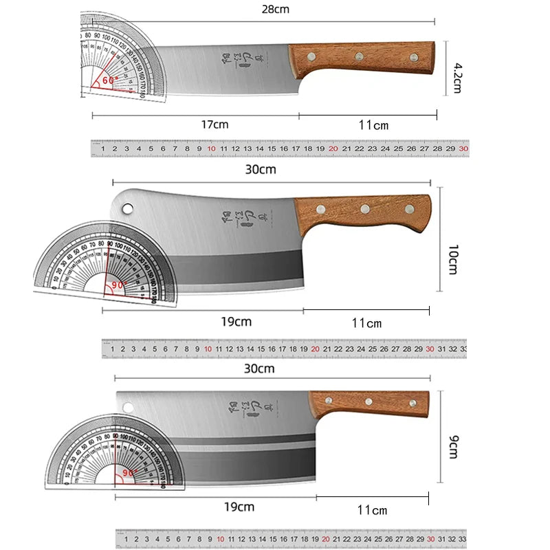 3 piece Premium stainless steel knife set - easy meat, bone and precise cuts - ideal for home cooks and professional kitchens -  Fashion Palace™