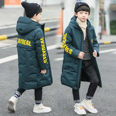 -30 degrees High quality Winter Boys Long Coat Clothes overcoat Snowsuit Thick Hooded Parka warm cotton Jacket For Kids clothing