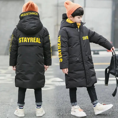 -30 degrees High quality Winter Boys Long Coat Clothes overcoat Snowsuit Thick Hooded Parka warm cotton Jacket For Kids clothing