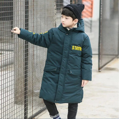 -30 degrees High quality Winter Boys Long Coat Clothes overcoat Snowsuit Thick Hooded Parka warm cotton Jacket For Kids clothing