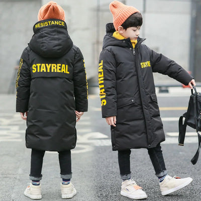 -30 degrees High quality Winter Boys Long Coat Clothes overcoat Snowsuit Thick Hooded Parka warm cotton Jacket For Kids clothing