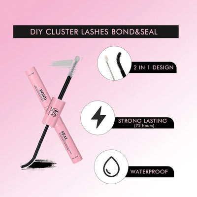 MJ DIY Lashes Extension Kit Eyelashes 200 PCS Clusters Lash Bond and Seal Makeup Tools for Gluing Lashes Gluing Glue Accessories -  Fashion Palace™