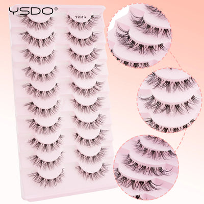 YSDO Fluffy False Eyelashes 3/10 Pairs Natural Cat Eye Lashes Wispy Faux 3d Mink Lashes Makeup Tools Thick Soft Curly Eyelashes -  Fashion Palace™