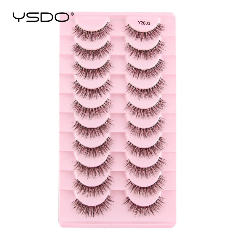 YSDO Fluffy False Eyelashes 3/10 Pairs Natural Cat Eye Lashes Wispy Faux 3d Mink Lashes Makeup Tools Thick Soft Curly Eyelashes -  Fashion Palace™