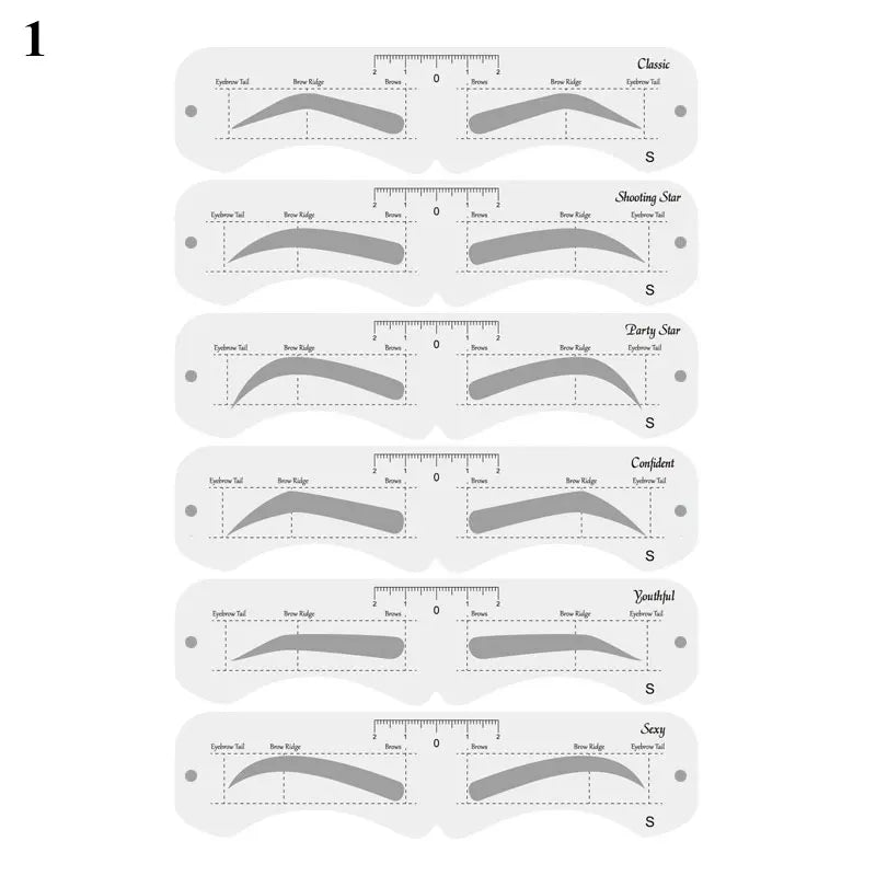 Reusable Eyebrow Stencil Set Soft Ruler Brow Definer Eye Brow Drawing Guide Styling Shaping Grooming Template Card Makeup Tools -  Fashion Palace™