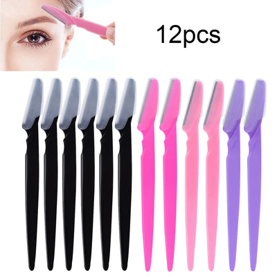 12 Pcs Mix Color Eyebrow Razor Women Face And Body Safe Trimmer Hair Shaver Eye Brow Remover With Cover Small Makeup Tools Set -  Fashion Palace™