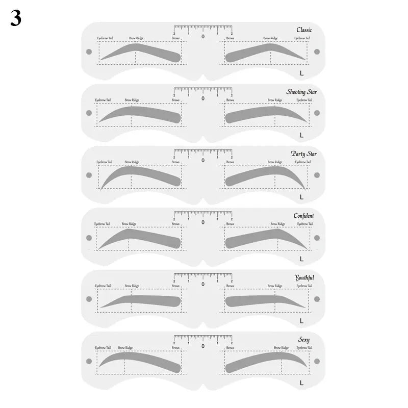 Reusable Eyebrow Stencil Set Soft Ruler Brow Definer Eye Brow Drawing Guide Styling Shaping Grooming Template Card Makeup Tools -  Fashion Palace™