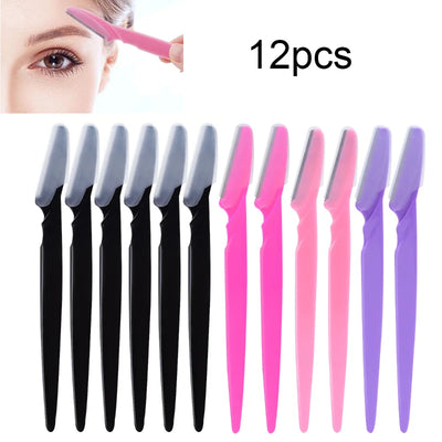 12 Pcs Mix Color Eyebrow Razor Women Face And Body Safe Trimmer Hair Shaver Eye Brow Remover With Cover Small Makeup Tools Set -  Fashion Palace™