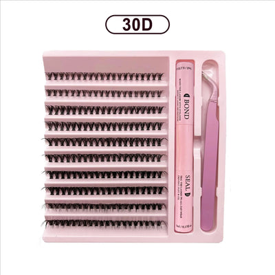 MJ DIY Lashes Extension Kit Eyelashes 200 PCS Clusters Lash Bond and Seal Makeup Tools for Gluing Lashes Gluing Glue Accessories -  Fashion Palace™