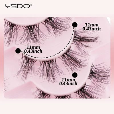 YSDO Fluffy False Eyelashes 3/10 Pairs Natural Cat Eye Lashes Wispy Faux 3d Mink Lashes Makeup Tools Thick Soft Curly Eyelashes -  Fashion Palace™