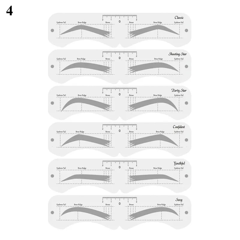 Reusable Eyebrow Stencil Set Soft Ruler Brow Definer Eye Brow Drawing Guide Styling Shaping Grooming Template Card Makeup Tools -  Fashion Palace™