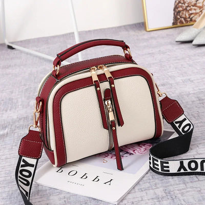 Fashion Hit Color Shoulder Bags for Women Female PU Leather Crossbody Messenger Bags Small Handbag Wide Strap Purse -  Fashion Palace™