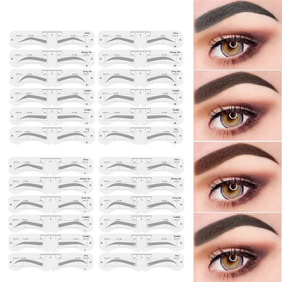 Reusable Eyebrow Stencil Set Soft Ruler Brow Definer Eye Brow Drawing Guide Styling Shaping Grooming Template Card Makeup Tools -  Fashion Palace™