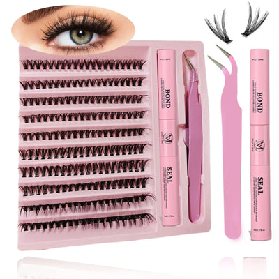 MJ DIY Lashes Extension Kit Eyelashes 200 PCS Clusters Lash Bond and Seal Makeup Tools for Gluing Lashes Gluing Glue Accessories -  Fashion Palace™