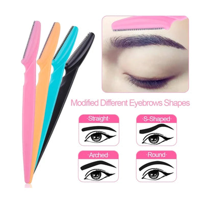 12 Pcs Mix Color Eyebrow Razor Women Face And Body Safe Trimmer Hair Shaver Eye Brow Remover With Cover Small Makeup Tools Set -  Fashion Palace™