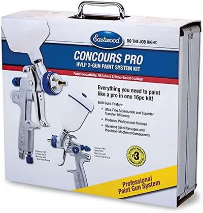 Concours Pro Dual Paint Gun And Accessory Kit 1.3 1.7 2.0 Nozzle/Cap Cleaning Kit Air Regulator Silver -  Fashion Palace™