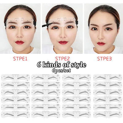 Reusable Eyebrow Stencil Set Soft Ruler Brow Definer Eye Brow Drawing Guide Styling Shaping Grooming Template Card Makeup Tools -  Fashion Palace™