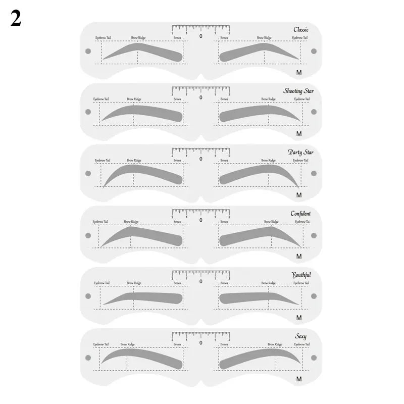 Reusable Eyebrow Stencil Set Soft Ruler Brow Definer Eye Brow Drawing Guide Styling Shaping Grooming Template Card Makeup Tools -  Fashion Palace™