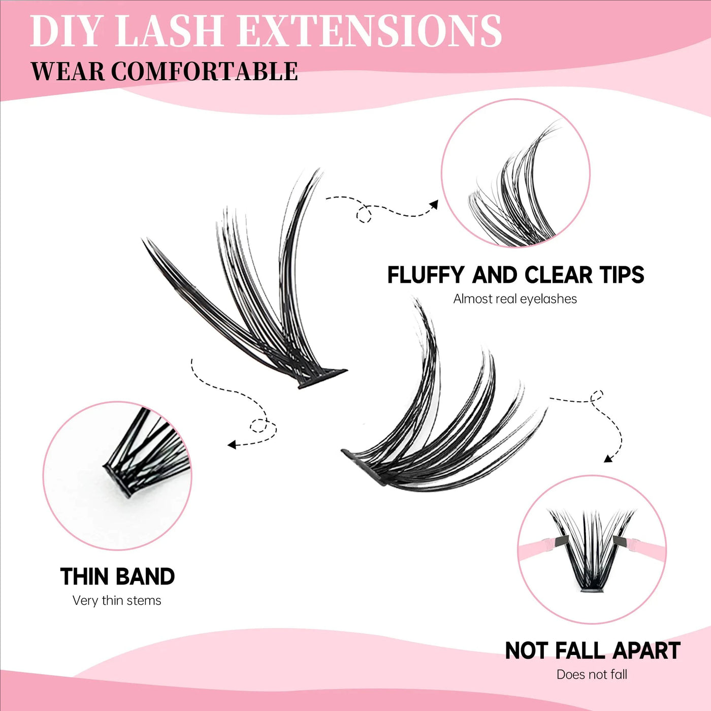MJ DIY Lashes Extension Kit Eyelashes 200 PCS Clusters Lash Bond and Seal Makeup Tools for Gluing Lashes Gluing Glue Accessories -  Fashion Palace™