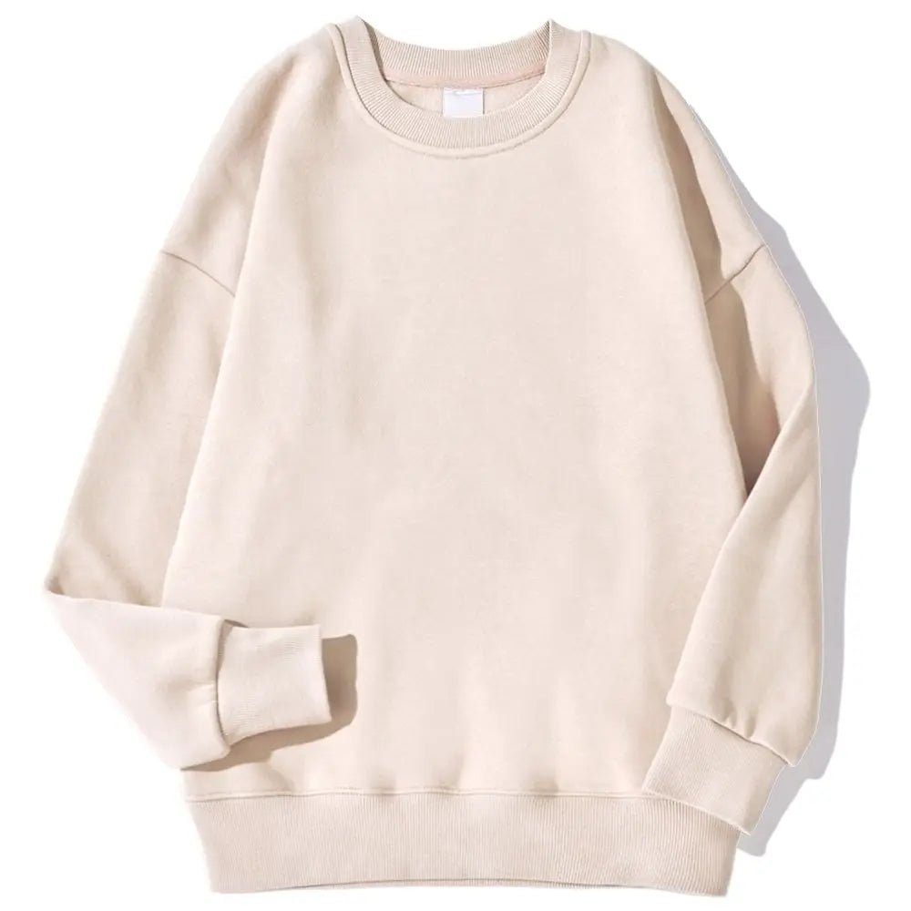 Autumn Winter Womens Solid Hoodie Fashion Warm Fleece Pullover Soft Breathable O - Neck Sweatshirt Casual Oversize Female Clothes - Fashion Palace Royal™