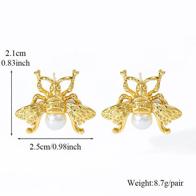 EILIECK 316L Stainless Steel Flower Pearl Stud Earrings For Women Girl Fashion New Gold Color Waterproof Jewelry Lady Gift - Fashion Palace Royal™