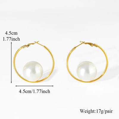 EILIECK 316L Stainless Steel Flower Pearl Stud Earrings For Women Girl Fashion New Gold Color Waterproof Jewelry Lady Gift - Fashion Palace Royal™