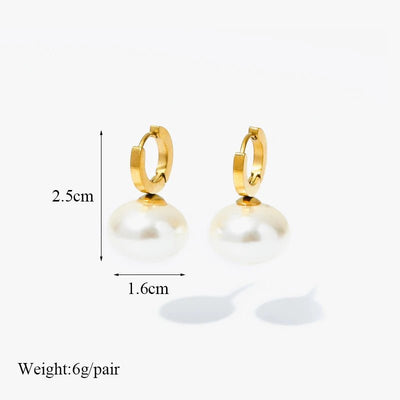 EILIECK 316L Stainless Steel Flower Pearl Stud Earrings For Women Girl Fashion New Gold Color Waterproof Jewelry Lady Gift - Fashion Palace Royal™