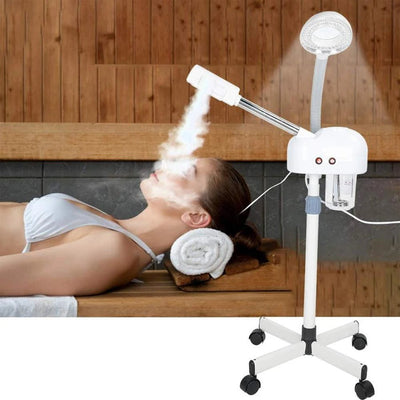 Facial Steamer 2 IN 1 Hot Steam Ozone Sprayer Humidifier With 5X LED Magnifying Lamp Mist Aromatherapy 360° Rotatable Vaporizer - Fashion Palace Royal™