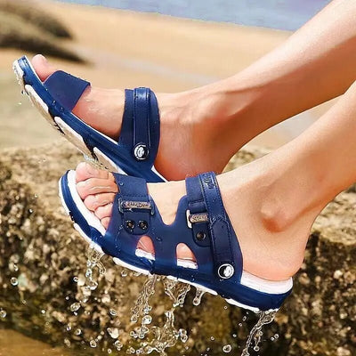 Jelly Shoes Summer Slip - on Men's Sandal Breathable Flat Slippers Outdoor Beach Platform Sandals Casual Slipper for Men Water New - Fashion Palace Royal™