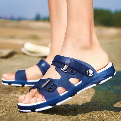 Jelly Shoes Summer Slip - on Men's Sandal Breathable Flat Slippers Outdoor Beach Platform Sandals Casual Slipper for Men Water New - Fashion Palace Royal™