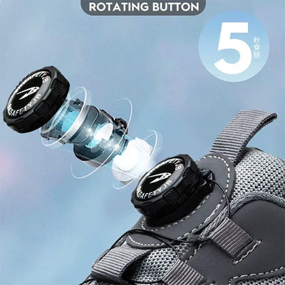 Rotating Button New Safety Shoes Men Anti - smash Anti - puncture Work Shoes Fashion Men Sport Shoes Security Protective Boots Men - Fashion Palace Royal™