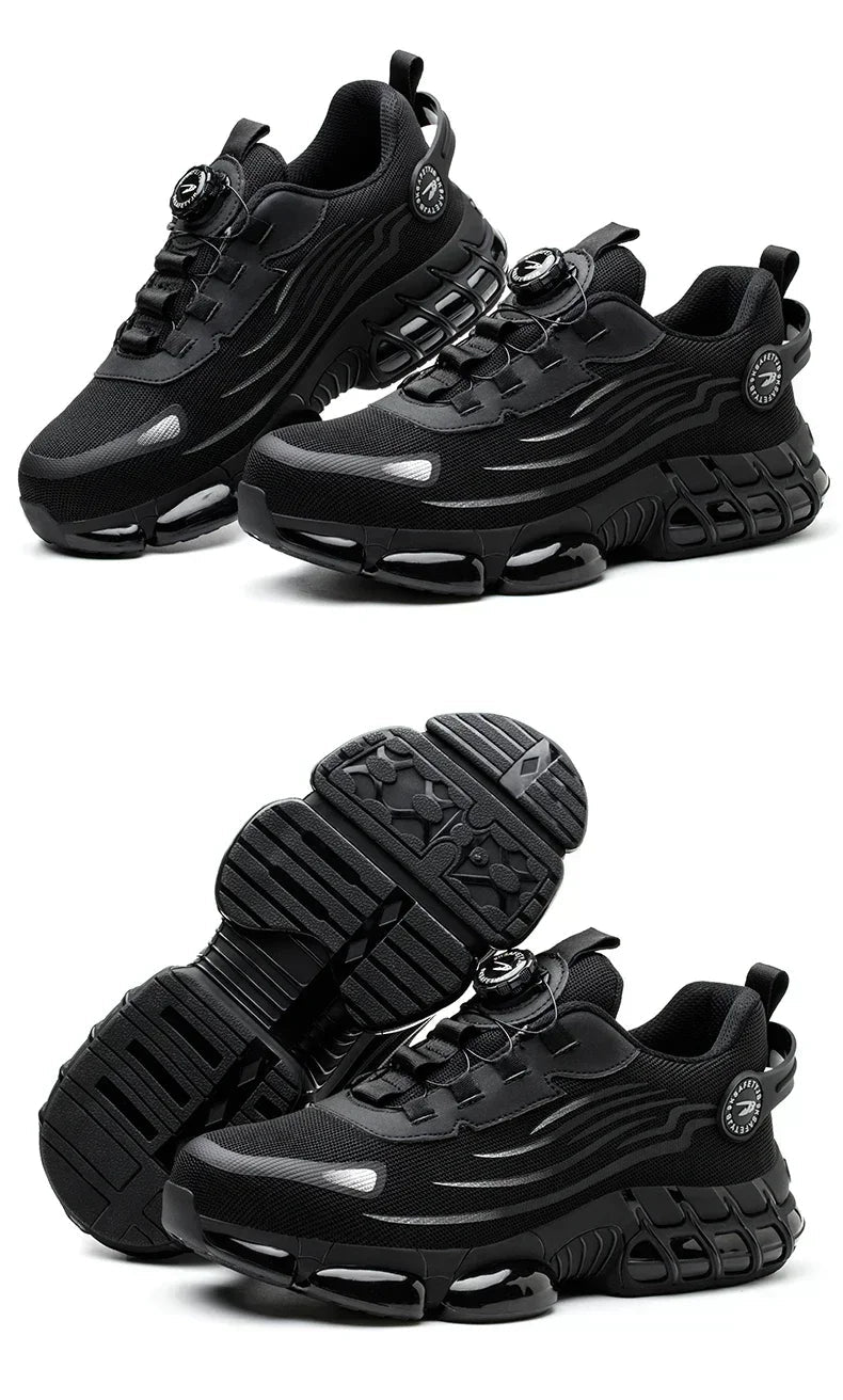 Rotating Button New Safety Shoes Men Anti - smash Anti - puncture Work Shoes Fashion Men Sport Shoes Security Protective Boots Men - Fashion Palace Royal™