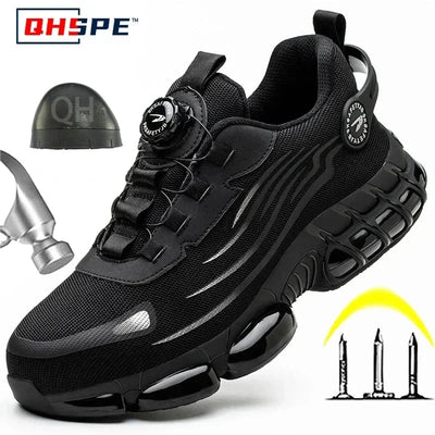 Rotating Button New Safety Shoes Men Anti - smash Anti - puncture Work Shoes Fashion Men Sport Shoes Security Protective Boots Men - Fashion Palace Royal™