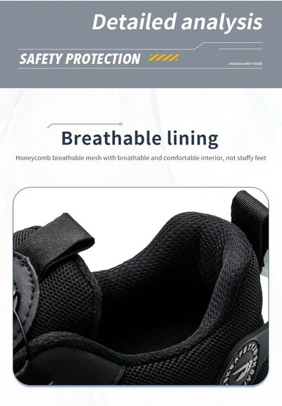 Rotating Button New Safety Shoes Men Anti - smash Anti - puncture Work Shoes Fashion Men Sport Shoes Security Protective Boots Men - Fashion Palace Royal™
