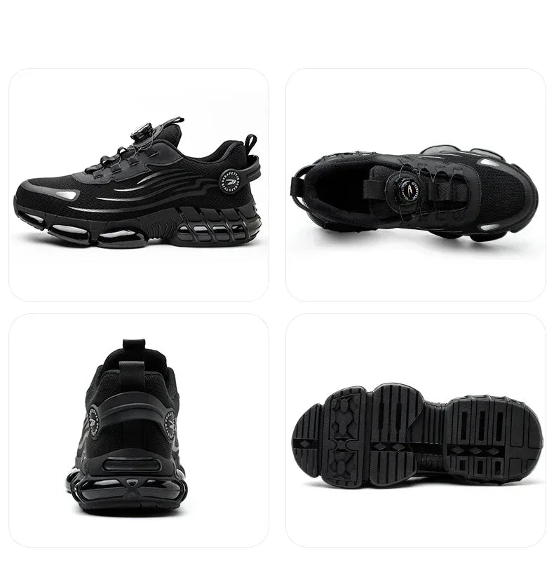 Rotating Button New Safety Shoes Men Anti - smash Anti - puncture Work Shoes Fashion Men Sport Shoes Security Protective Boots Men - Fashion Palace Royal™