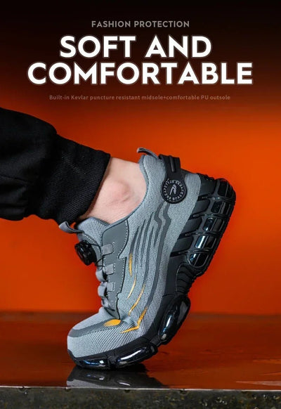 Rotating Button New Safety Shoes Men Anti - smash Anti - puncture Work Shoes Fashion Men Sport Shoes Security Protective Boots Men - Fashion Palace Royal™