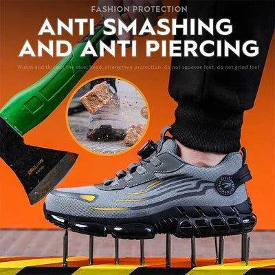 Rotating Button New Safety Shoes Men Anti - smash Anti - puncture Work Shoes Fashion Men Sport Shoes Security Protective Boots Men - Fashion Palace Royal™